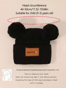 3 piezas Gorro tipo beanie negro unisex de 0 a 16 años para bebé, niños y niñas, estilo Y2K, gorro de punto para recién nacidos, adecuado para usar al aire libre, gorra de invierno cálida para el uso diario