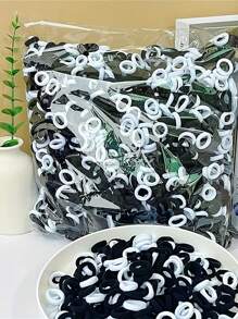 100pcs Black Nylon Hair Ties For Festivals Casual - Multicolor - View 12