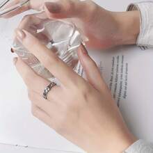 1 件复古银色音符和五角星设计可调节女士缠绕戒指