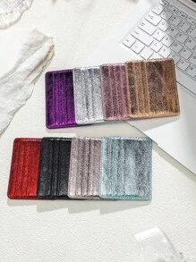 1pc Passport Cover, PU Material Glitter Litchi Pattern Letter Design Passport Holder For Couple Outdoor Travel Flight