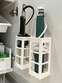 1pc Wall-Mounted Hair Tool Organizer Storage Rack For Curling Irons, Combs And Straighteners, No Drilling Bathroom Organizer, Hair Tools Organizer Box, Bathroom Accessories, Room Decor