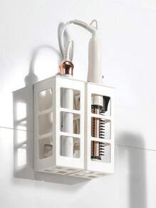 1pc Wall-Mounted Hair Tool Organizer Storage Rack For Curling Irons, Combs And Straighteners, No Drilling Bathroom Organizer, Hair Tools Organizer Box, Bathroom Accessories, Room Decor