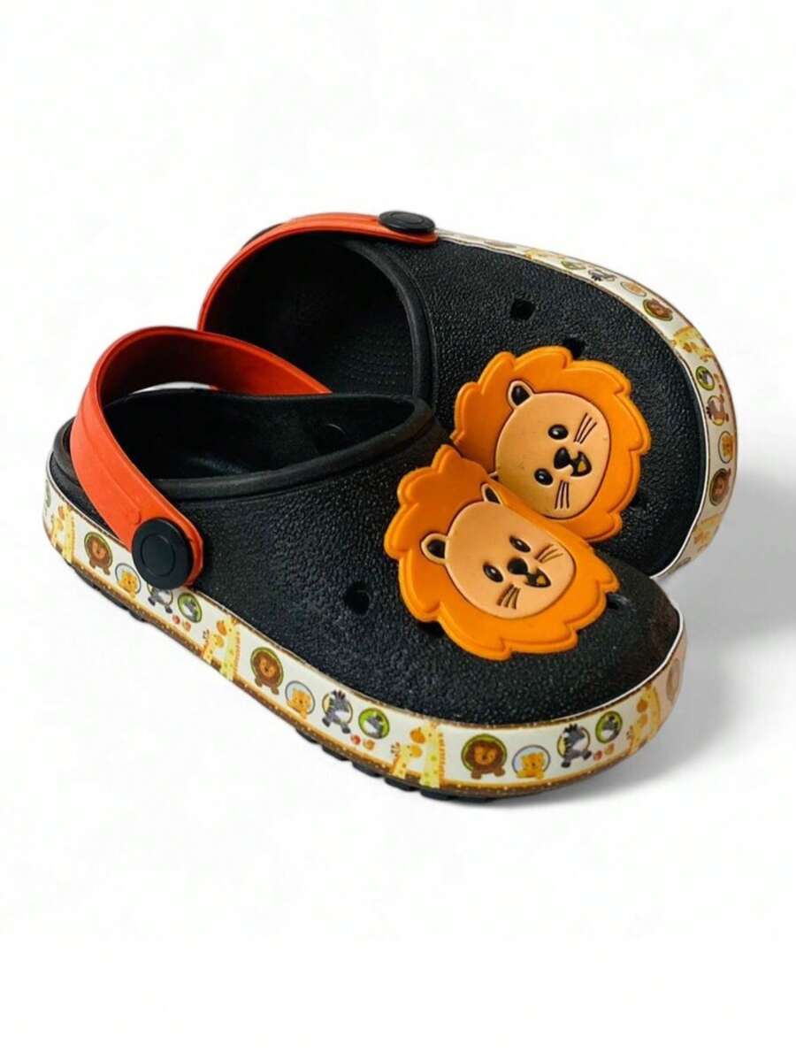 Babuche Infant Flip Flop Baby Lion Boy Sandal - màu đen - Xem 1