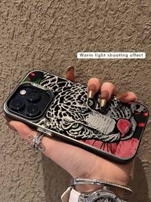 猎豹图案时尚防震手机壳，适用于 11/12/13/14/11 Pro Max/12 Pro Max/13 Pro Max/14 Pro Max/XR/15/15 Pro/15 Pro Max，以及三星Galaxy A05/A15/A25/A35/A55/S23/S24，国际版，非国内版。 - 彩色 - 查看 3