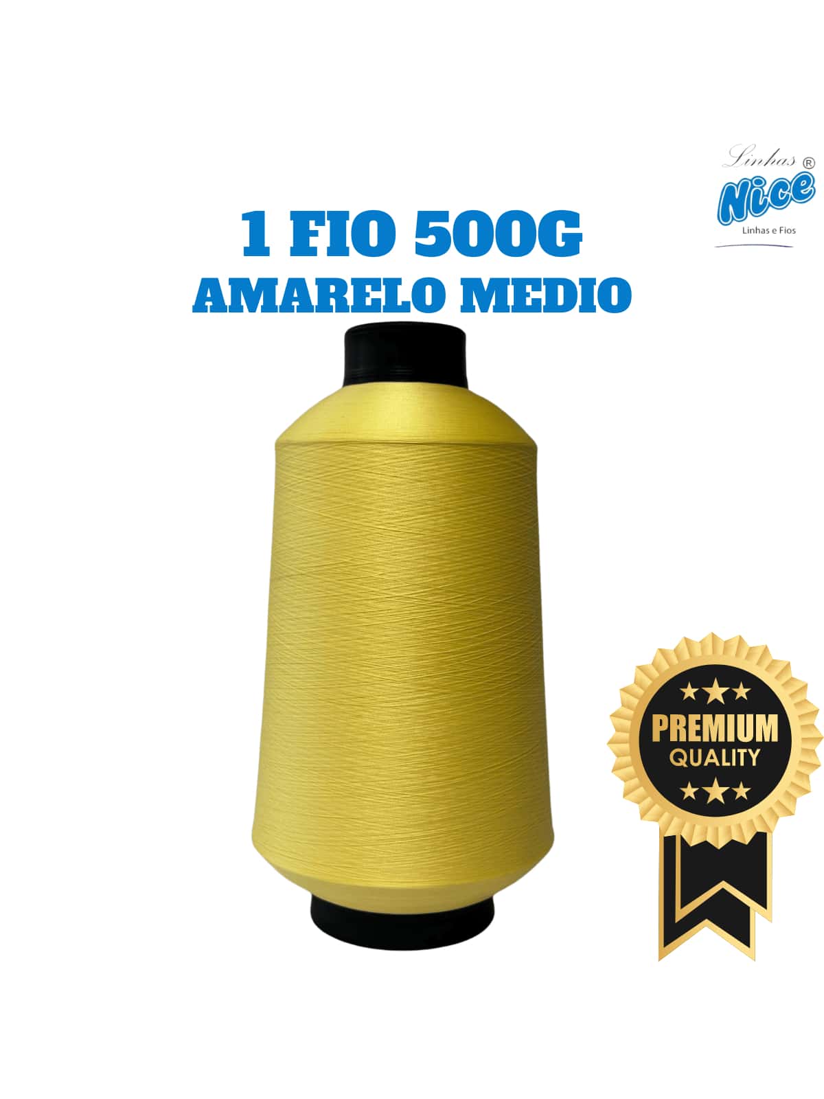 NICE LINES Overlock Thread 500g - 1 Cone White, Black, Colored - Màu vàng - Xem 1