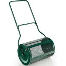 Compost Spreader 80 L, Fertilizer Spreader With Side Locks & U-Handle, Peat Moss Spreader With Metal Grid, Garden Spreader For Peat Moss, Fertilizer & Seeds (Green)