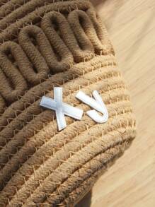 Chữ thêu tùy chỉnh Dệt tay Túi đeo vai mềm có ống hút Túi đi biển Túi đeo vai thẩm mỹ Túi xách Hobo rỗng dành cho nữ Mùa hè để đi du lịch hoặc làm quà tặng Màu nâu - màu nâu - Xem 5