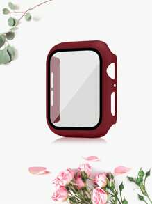 三合一包括腕带、表壳和保护膜 女式 男式 I 时尚运动 柔软、舒适、透气 单色纯色硅胶蝴蝶扣表带 带单颗水钻 双颗水钻 带钢化膜保护套 元旦礼物 多种颜色可选，搭配 Apple Watch Ultra 系列 9/8/7/6/5/SE/4/3/2/1 配件 替换表带 配件 DIY 套装 情人节 - Series 4/5/6/SE[40mm] - 查看 66