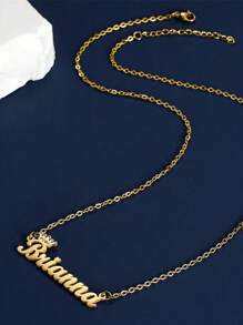 Collier pendentif personnalisé à la lettre en acier inoxydable avec couronne en zircone blanche, cadeau pour femmes et filles, collier avec nom personnalisé, mode automnale, vintage, sobre, décontracté, mignon sur mesure, personnalisé, cadeau idéal pour elle, petite amie, maman, famille, amis pour anniversaires, anniversaires, port quotidien, bal de promo, fête des mères, Saint-Valentin, remise des diplômes, mariages