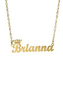 Collier pendentif personnalisé à la lettre en acier inoxydable avec couronne en zircone blanche, cadeau pour femmes et filles, collier avec nom personnalisé, mode automnale, vintage, sobre, décontracté, mignon sur mesure, personnalisé, cadeau idéal pour elle, petite amie, maman, famille, amis pour anniversaires, anniversaires, port quotidien, bal de promo, fête des mères, Saint-Valentin, remise des diplômes, mariages