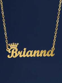 Collier pendentif personnalisé à la lettre en acier inoxydable avec couronne en zircone blanche, cadeau pour femmes et filles, collier avec nom personnalisé, mode automnale, vintage, sobre, décontracté, mignon sur mesure, personnalisé, cadeau idéal pour elle, petite amie, maman, famille, amis pour anniversaires, anniversaires, port quotidien, bal de promo, fête des mères, Saint-Valentin, remise des diplômes, mariages