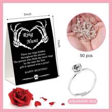 Gothic Bridal Shower Games With Rings Funny Ring Hunt Games Sign And 50 Mini Plastic Rings Fake Rings For Bride Shower Game Wedding  Gifts Hallewoon Party Favors - Black - View 2
