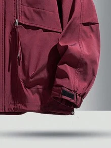 2024 Jesień Nowość Mężczyźni Outdoor Sporty Turystyka Moda Casual Jednolity Kolor Kurtka z kapturem