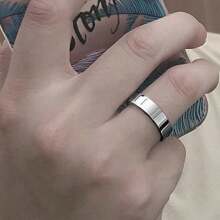 Anillo de de titanio de moda, banda de acero inoxidable plana personalizada, regalo para novio, Navidad, Año Nuevo, Día de San Valentín y días festivos