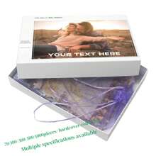 1 件定制木制照片和文字拼图，为情侣、家庭、婚礼、情人节、圣诞节、生日礼物创建您自己的个性化照片拼图