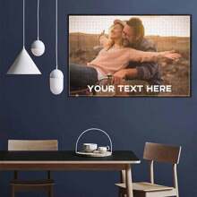 1 件定制木制照片和文字拼图，为情侣、家庭、婚礼、情人节、圣诞节、生日礼物创建您自己的个性化照片拼图