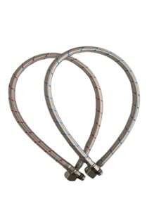 Braided Stainless Steel Flexible Hose 60 Cms Hot Cold - Silver - View 4