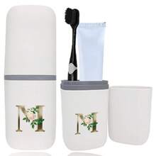 Copo de viagem para enxaguatório bucal Conjunto de lavagem portátil destacável Copo de lavagem Escova de dentes Pasta de dentes Caixa de armazenamento de artigos de higiene pessoal de viagem Portátil Viagem de negócios Copo de armazenamento ao ar livre Equipamento de estudante Recipiente de armazenamento de banheiro doméstico