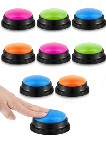 Answer Buzzers, Button Answer Buzzers Game Show Buzzer Recordable Button Classroom Buzzers Gift For Team Family Classroom Game And Trivia Nights (Without Battery) Back To School Valentine Day