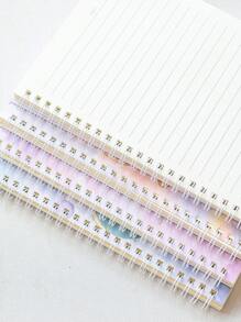 1pc A5 60 Pages Floral Design Spiral Notebook For Students, Thick Pages & Lined Inner Pages, Random Color Back To School