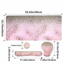 一款精美的大理石纹腕托鼠标垫+键盘支架+游戏鼠标垫+杯垫，加厚防滑设计，带腕托，办公电脑防滑鼠标垫，男女通用，学习用品，办公用品，返校季游戏鼠标垫