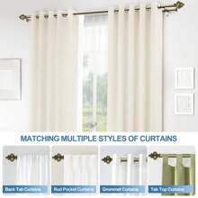 Double Curtain Rods, Double Curtain Rods For 28"-48"/48"-84"/84"-120 Window Telescoping Double Decorative Drapery Rods With Round Urn Finials, 5/8 Inch Front And 1/2 Inch Back Double Rod Curtain Rods - antikt guld - Visa 3