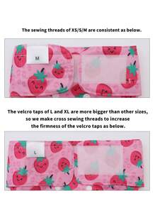 1pc Cute Strawberry Print Pet Female Dog Physiological Pants Leak-Proof Safety Pants Dog Menstrual Pants Cute Menstrual Diapers Pet Sanitary Pants