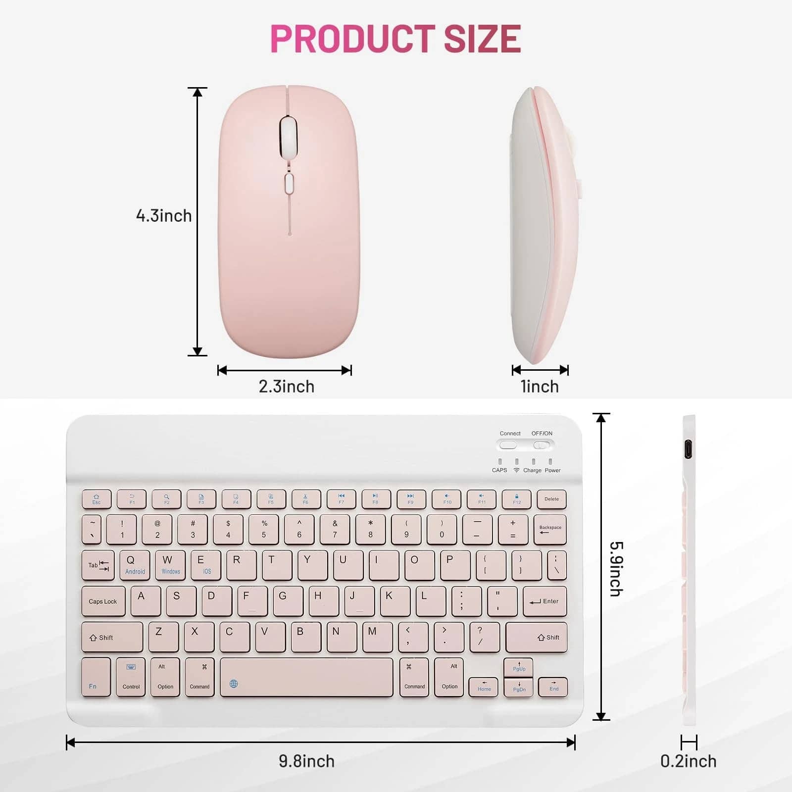 Bluetooth Keyboard And Mouse Combo,Portable Wireless Keyboard Mouse Set