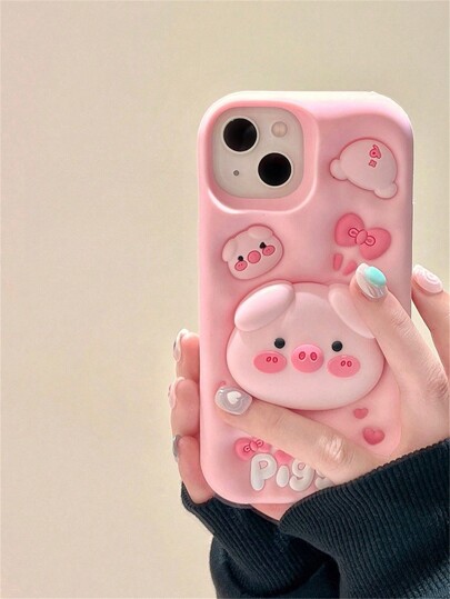 Cute Girly Pink 3D Piglet Phone Case Compatible With IPhone 13, 13 Pro, 13 Pro Max, 14 Pro Max, 14 Pro, 14, Silicone Cartoon Phone Case Compatible With IPhone 11, 12, Suitable For Samsung Galaxy A51/A53/A54/A55/A12/A13/A15