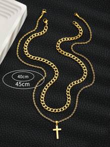 2 stuks tienerjongens eenvoudige kruishanger ketting geschikt kinderen trendy straatfeest sieraden voor dagelijkse decoratie