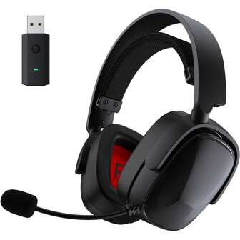 Senzer 2.4GHz Wireless Gaming Headset For PC, PS4/5,Switch, Bluetooth Gaming Headphones With Noise Canceling Microphone, Stereo Sound, ONLY 3.5mm Wired Mode For Xbo Series-Black