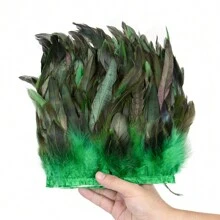 1Meter Natural Rooster Feathers Trim Fringe 15-20cm Ribbon Plumes For Craft Ribbon Fringe For Skirt Party Clothing - Multicolor - View 9