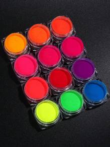 Neon Phosphor Pigment Powder Fluorescent Nail Glitter Chrome Pigment Gradient Effect Ombre Rubbing Neon Dust DIY Manicure Decoration