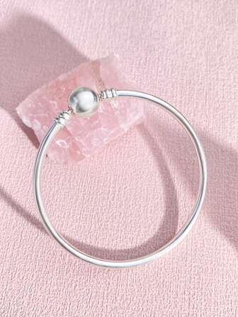 1 件迷人 16-22 厘米真正 925 纯银圆珠光滑表面手链女士派对礼物精美女士珠宝