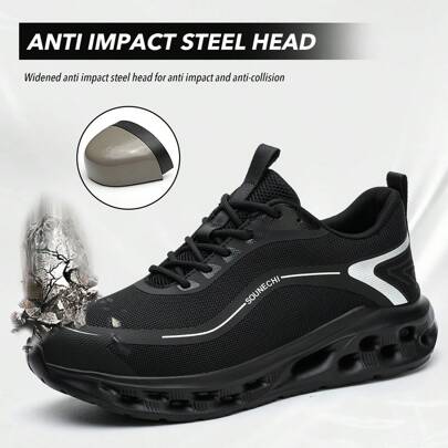 Giày bảo hộ lao động nam, đế nhẹ, thoải mái, mũi thép, chống trượt, chống đâm thủng, giày bảo hộ