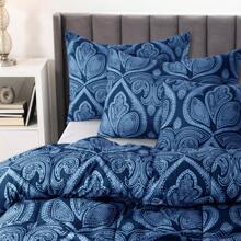 5-Piece Comforter Set – Lux Decor Collection – Lightweight Microfiber With Plush Texture – Opulent Design – All-Season Warmth – Elegant Bedding With Pillow Shams & Bed Skirt – Cozy Comforter, Elegant Bedding Set, Luxury Bedroom Essentials, Valentine's Day Romantic Bedroom, Spring Bedding Set, Complete Bed In A Bag, Matching Decor, Elegant Design, Luxury Look, Gift Set Idea, Guest Bedroom Ready, Modern Bedroom Style, Easy Bedroom Refresh, All-Inclusive Bedding, Daily Living, Home Comfort, Family Choice - 佩斯利海軍藍 - 查看 5