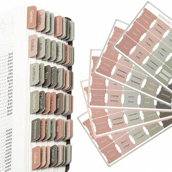 Cunese Bible Tabs, 75 Tabs, Green Terracotta, Vintage, Laminated Bible Tabs For Women And Men, Bible Tabs For Study Bible, Bible Index Tabs, Bible Book Tabs, Bible Labels Tabs,Green Terracotta (Catholic Bible)