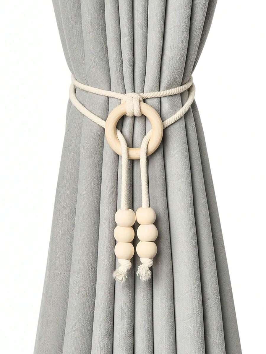 1 件/2 件绳子和木珠流苏简约窗帘系带，北欧风格装饰 - 彩色 - 查看 1
