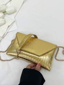 Bags For Women 2025 New Style Fashion Solid Color Chain Patent Leather Shiny Elegant Envelope Bag Texture Messenger Bag