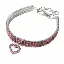 狗链项圈 带狗牌扣的链式狗项圈 银色链式项圈 不锈钢狗链项圈 适用于小狗、中型犬、大型犬 狗项圈项链 小型犬、猫 水钻项圈项链套装，水晶宠物小狗项链 可调节狗首饰 适用于宠物、小女孩、猫 毛茸茸的朋友的完美配饰！ 闪亮的爱：心形宠物项链 - 彩色 - 查看 19