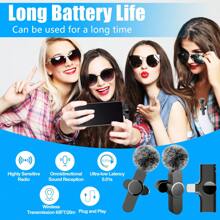 Micrófono lavalier inalámbrico compatible con iPhone, iOS, micrófono de solapa con reducción de ruido para grabación, mini micrófono de solapa, micrófono de solapa inalámbrico para grabación de video, vlog - Negro - Ver 6