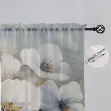 1 Rèm Trang Trí In Kỹ Thuật Số Hoa Lily Cho Gia Đình, Văn Phòng, Phòng Ngủ - trắng - Xem 9