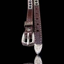 cinturon toquilla para sombrero Piel Genuina - Negro - Ver 4