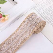 5m White Lace Burlap Ribbon, Suitable For Country Wedding Invitations, Bows, Wreaths, DIY Crafts, Christmas Decor - Multicolor - View 13