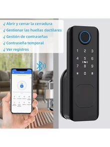 Chapa Cerradura Inteligente Electrónica Exterior Smart Lock - Negro - Ver 7