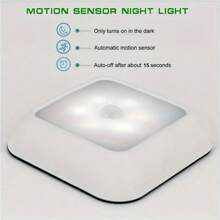 1 peça/3 peças Luz Noturna LED com Sensor de Movimento Automático, Luminária de Parede Sem Fio, Operada por Bateria, Economia de Energia, Para Escadas, Armários, Banheiro, Degraus, Quarto, Corredor, Decoração Interna