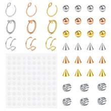 Ear Cuff Earrings For Women Non Piercing Ear Cuffs Ear Cuff For Non Pierced Ears Clip On Cartilage Earring Fake Earrings, Fake Piercings Fake Ear Ring Hoop, Snake Bites Piercing Fake Skin Piercing Fake Face Piercings 4MM Replacement Balls Spike With 100Pcs Sticker - Ear Cuff - View 10