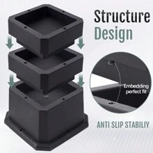 Furniture Risers Bed Risers Heavy Duty Adjustable Dorm Bed Lifts Risers Table Desk Chair Leg Extenders Black