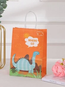 8pcs/Set 21*15*8CM Dinosaur Theme Gift Bags, Roaring Dinosaur Birthday Candy Packaging Bags, Suitable For Jungle Party Decorations - Multicolor - View 9