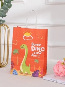 8pcs/Set 21*15*8CM Dinosaur Theme Gift Bags, Roaring Dinosaur Birthday Candy Packaging Bags, Suitable For Jungle Party Decorations - Multicolor - View 3